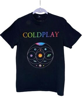 Coldplay Music of the Spheres Live 2025 World Tour Graphic T-Shirt Black Small
